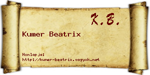 Kumer Beatrix névjegykártya